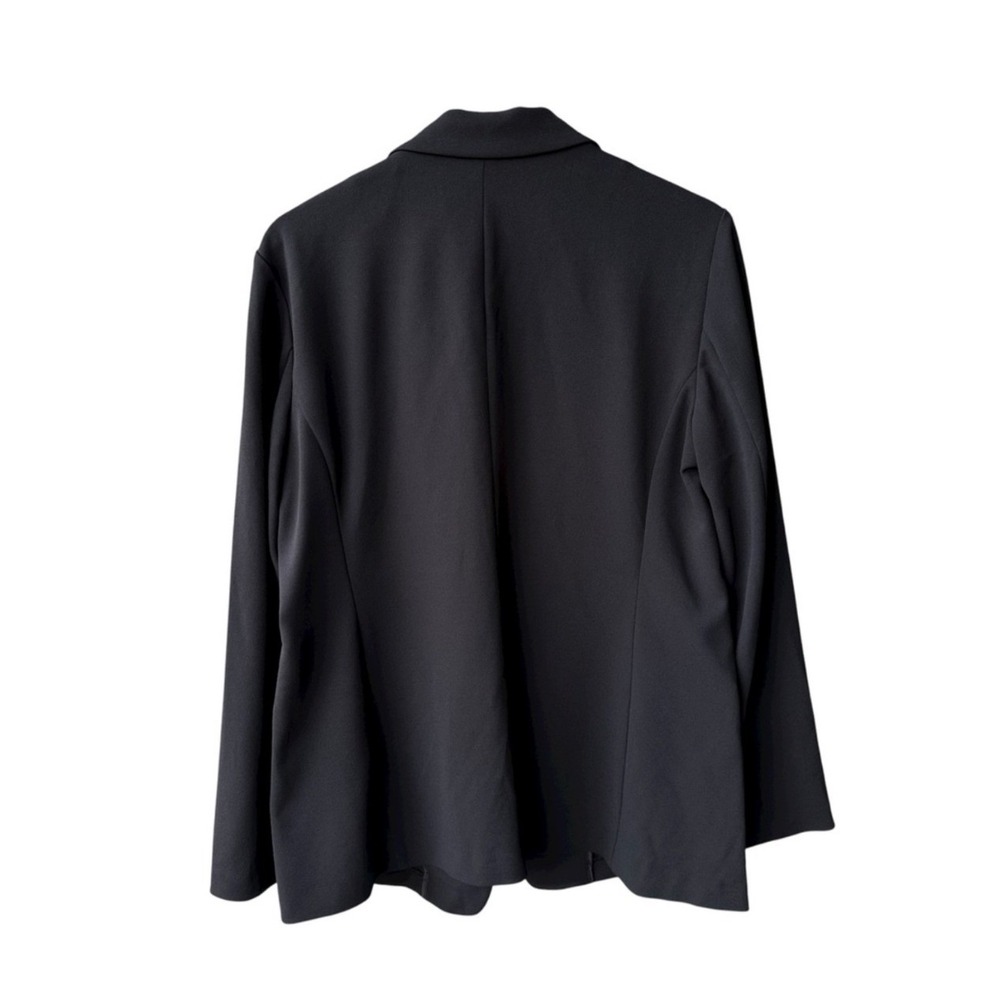 Reitmans Blazer Jacket Coat Black Open Front Notched Lapel Business Preppy Sz 12 - Picture 2 of 5